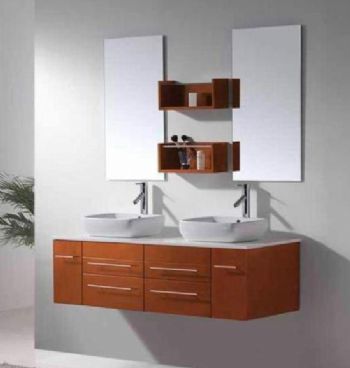 Wall Mounted Bathroom Cabinets on Wall Mounted Bathroom Vanities S5111 Wall Mounted Double Sink Bathroom