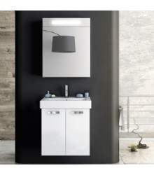 Small White Glossy PVC Bathroom Cabinet on Wall,White Bathroom Cabinet D3111