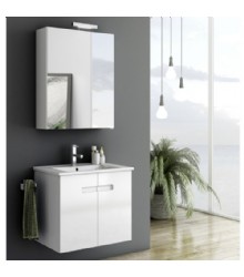 Small White Glossy PVC Bathroom Cabinet on Wall,Bathroom Cabinet D3111