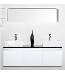 M15095 Double bathroom cabinet in white color