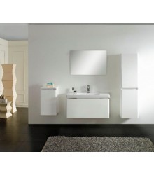 White color wall hung bathroom vanity cabinet set-9101